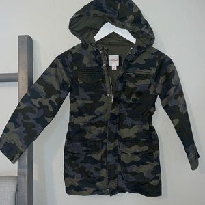 Cat & Jack girls camo jacket with cinch waist